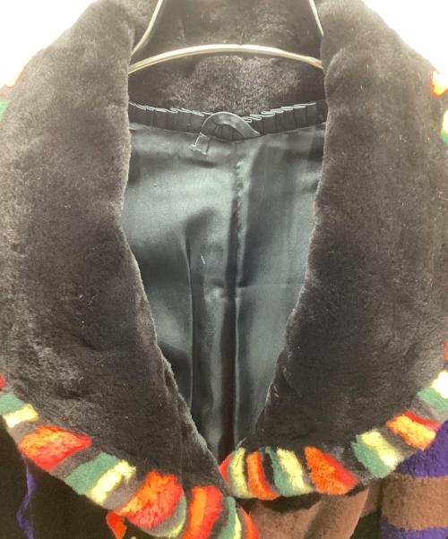 SAGA MINK（サガミンク）SAGA MINK (サガミンク) 刺繍コート ブラック サイズ:Fの古着・服飾アイテム