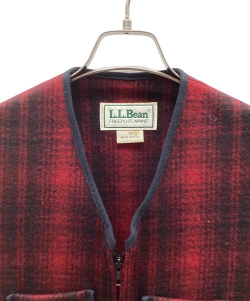 L.L.Bean（エルエルビーン）L.L.Bean (エルエルビーン) ウールベスト レッド×ブラック サイズ:Sの古着・服飾アイテム