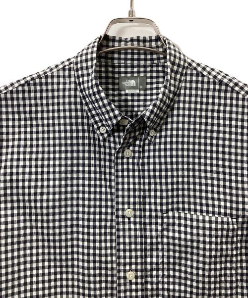 THE NORTH FACE（ザ ノース フェイス）THE NORTH FACE (ザ ノース フェイス) ロングスリーブヒデンバリーシャツ ブラック×ホワイト サイズ:Ｍの古着・服飾アイテム