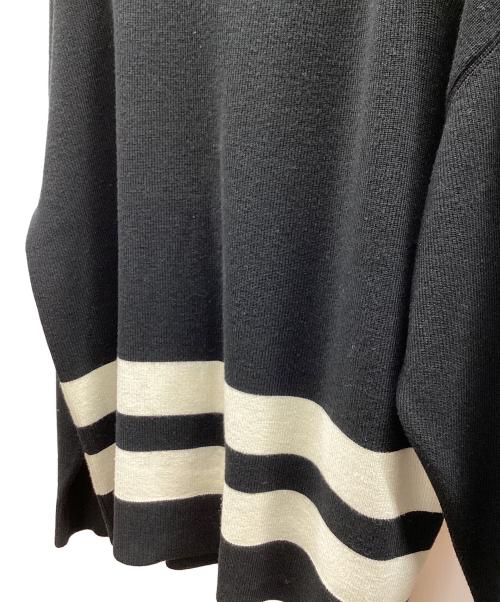 CULLNI（クルニ）CULLNI (クルニ) Neck Zip Line Knit(ネックジップラインニット) ブラック×ホワイト サイズ:Mの古着・服飾アイテム