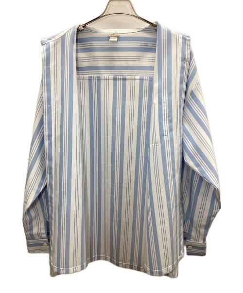 CalTop（キャルトップ）CalTop (キャルトップ) ストライプシャツ ホワイト×ブルー サイズ:不明の古着・服飾アイテム
