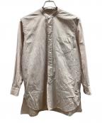 COMOLIコモリ）の古着「バンドカラーシャツ」｜ピンク