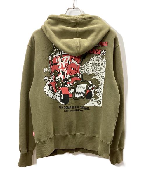 TED COMPANY（テッドカンパニー）TED COMPANY (テッドカンパニー) ジップパーカー オリーブ サイズ:42の古着・服飾アイテム