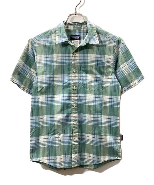 Patagonia（パタゴニア）Patagonia (パタゴニア) 半袖シャツ ブルー×グリーン サイズ:XSの古着・服飾アイテム