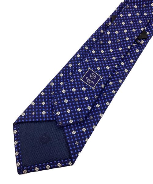 CHANEL（シャネル）CHANEL (シャネル) ココマークシルクネクタイ ブルー サイズ:記載なしの古着・服飾アイテム