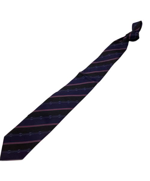 GUCCI（グッチ）GUCCI (グッチ) レジメンタルストライプネクタイ ネイビー サイズ:記載なしの古着・服飾アイテム