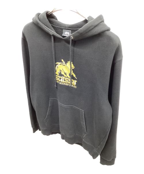 stussy（ステューシー）stussy (ステューシー) プルオーバーパーカー ブラック サイズ:Mの古着・服飾アイテム