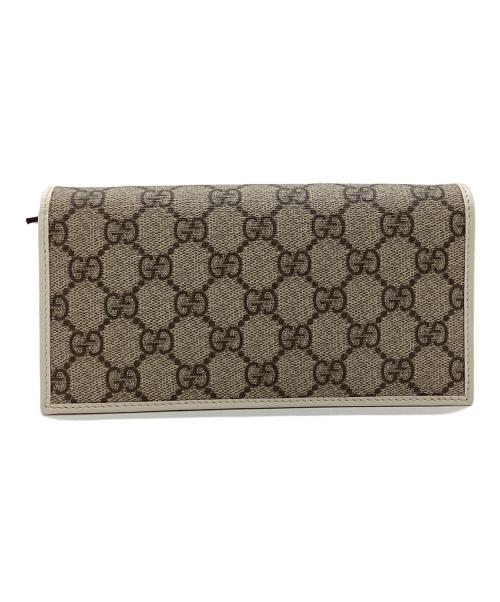 GUCCI（グッチ）GUCCI (グッチ) グッチ ホースビット 1955 チェーン付き ウォレット グレー×ホワイトの古着・服飾アイテム