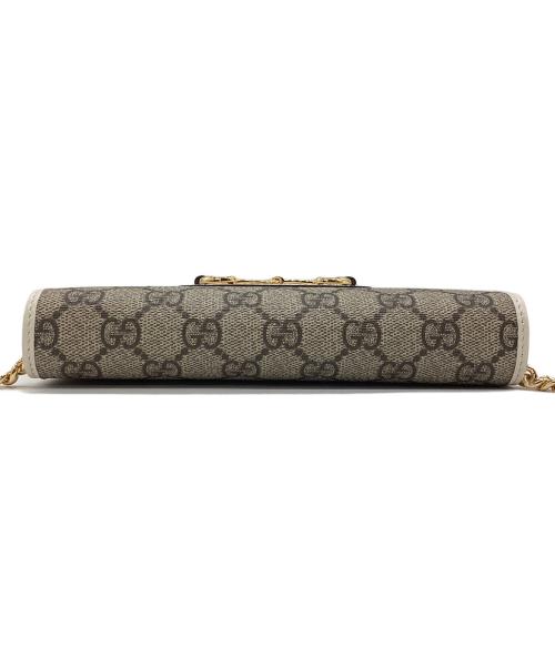 GUCCI（グッチ）GUCCI (グッチ) グッチ ホースビット 1955 チェーン付き ウォレット グレー×ホワイトの古着・服飾アイテム