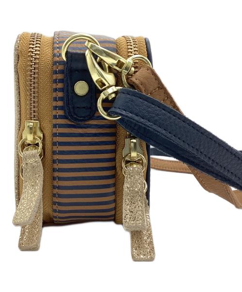 ear PAPILLONNER（イアパピヨネ）ear PAPILLONNER (イアパピヨネ) ウォレット&ショルダーバッグ ブラウン×ブルーの古着・服飾アイテム