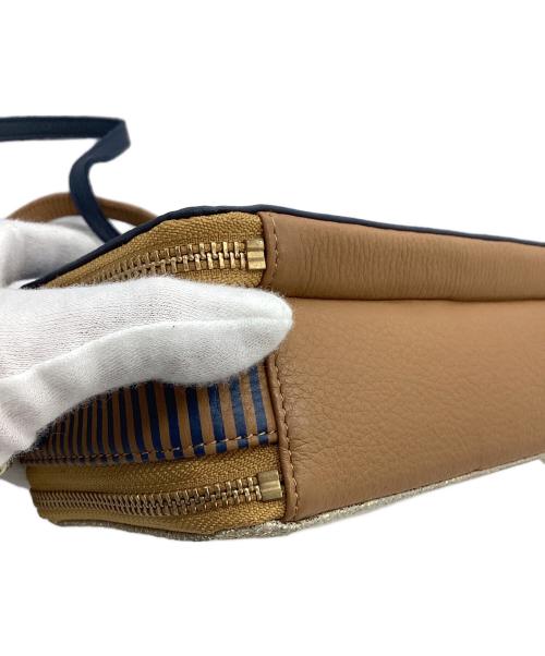 ear PAPILLONNER（イアパピヨネ）ear PAPILLONNER (イアパピヨネ) ウォレット&ショルダーバッグ ブラウン×ブルーの古着・服飾アイテム