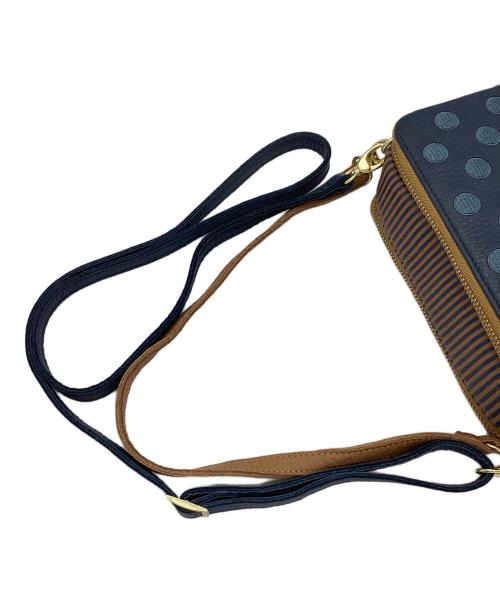 ear PAPILLONNER（イアパピヨネ）ear PAPILLONNER (イアパピヨネ) ウォレット&ショルダーバッグ ブラウン×ブルーの古着・服飾アイテム