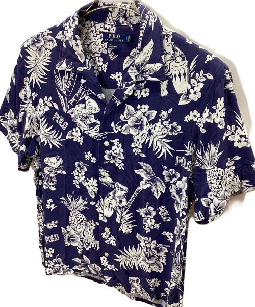 POLO RALPH LAUREN（ポロ・ラルフローレン）POLO RALPH LAUREN (ポロ・ラルフローレン) アロハシャツ ネイビー サイズ:Lの古着・服飾アイテム