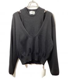 CAPRICIEUX LE'MAGE（カプリシューレマージュ）の古着「2SET肩スリットニット」｜ブラック