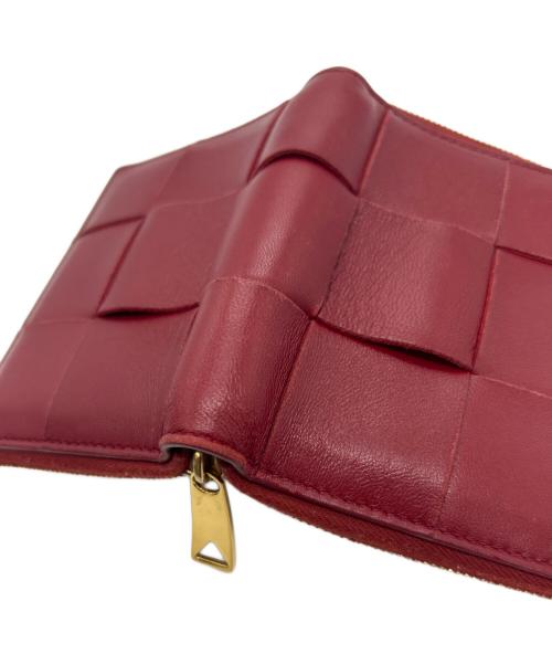 BOTTEGA VENETA（ボッテガベネタ）BOTTEGA VENETA (ボッテガベネタ) スモールカセット ラウンドファスナー財布 レッドの古着・服飾アイテム