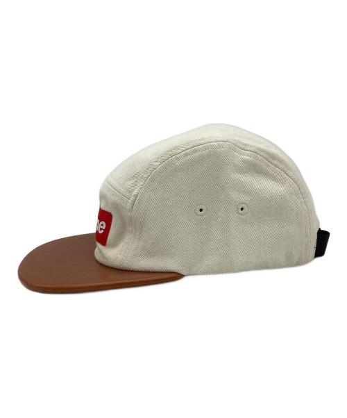 SUPREME（シュプリーム）Supreme (シュプリーム) Denim Leather Visor Camp Cap ブラウン×ベージュの古着・服飾アイテム