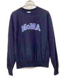 Champion REVERSE WEAVE×MoMA（チャンピオン リバース ウィーブ×モマ）の古着「クルーネックスウェット」｜ネイビー