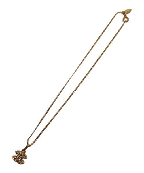 CHANEL（シャネル）CHANEL (シャネル) ココマークラインストーンネックレス ゴールドの古着・服飾アイテム