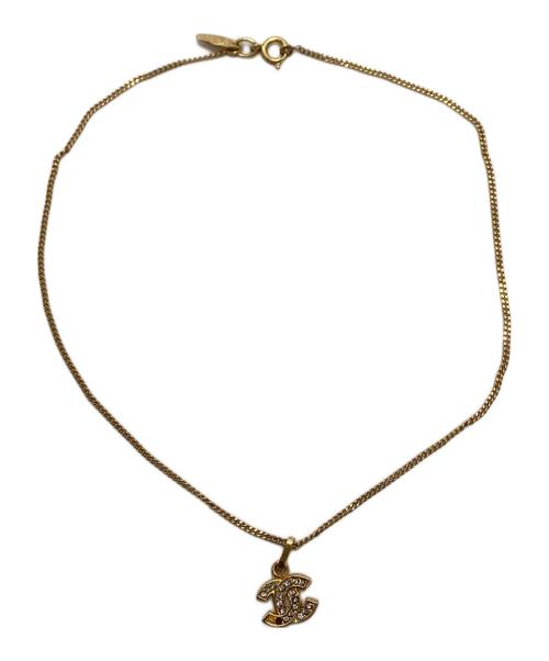 CHANEL（シャネル）CHANEL (シャネル) ココマークラインストーンネックレス ゴールドの古着・服飾アイテム