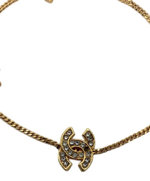 CHANEL（シャネル）CHANEL (シャネル) ココマーク ラインストーン ブレスレット ゴールドの古着・服飾アイテム