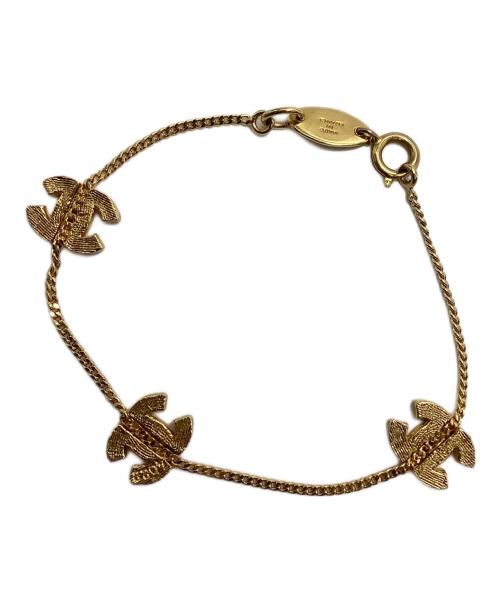 CHANEL（シャネル）CHANEL (シャネル) ココマーク ラインストーン ブレスレット ゴールドの古着・服飾アイテム