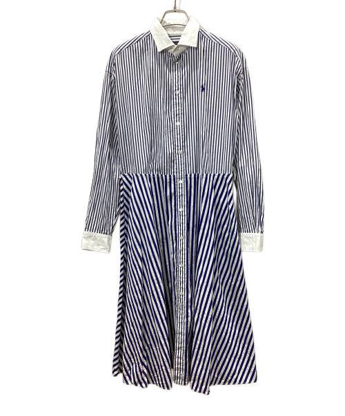 POLO RALPH LAUREN（ポロ・ラルフローレン）POLO RALPH LAUREN (ポロ・ラルフローレン) シャツワンピース ホワイト×ブルー サイズ:4の古着・服飾アイテム