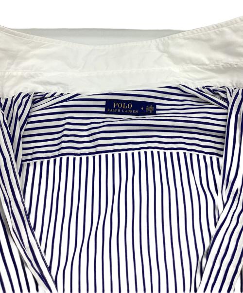POLO RALPH LAUREN（ポロ・ラルフローレン）POLO RALPH LAUREN (ポロ・ラルフローレン) シャツワンピース ホワイト×ブルー サイズ:4の古着・服飾アイテム