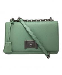 PRADA（プラダ）の古着「サフィアーノチェーンショルダーバッグ」｜グリーン