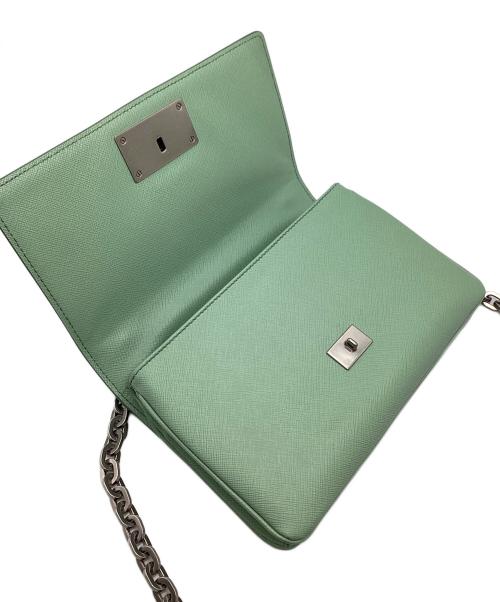 PRADA（プラダ）PRADA (プラダ) サフィアーノチェーンショルダーバッグ グリーンの古着・服飾アイテム