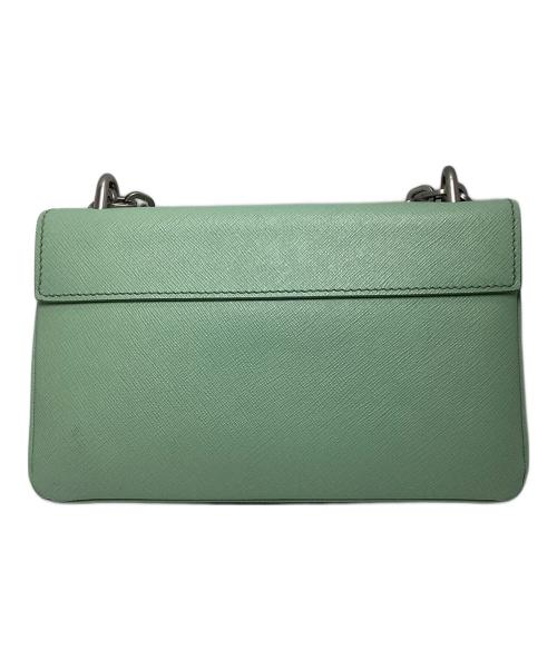 PRADA（プラダ）PRADA (プラダ) サフィアーノチェーンショルダーバッグ グリーンの古着・服飾アイテム