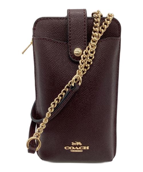 COACH（コーチ）COACH (コーチ) フォーンクロスボディバッグ ワインレッドの古着・服飾アイテム