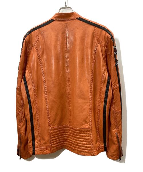 GULF（ガルフ）GULF (ガルフ) レーシングレザージャケット ブラウン サイズ:Lの古着・服飾アイテム