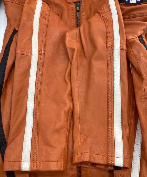 GULF（ガルフ）GULF (ガルフ) レーシングレザージャケット ブラウン サイズ:Lの古着・服飾アイテム