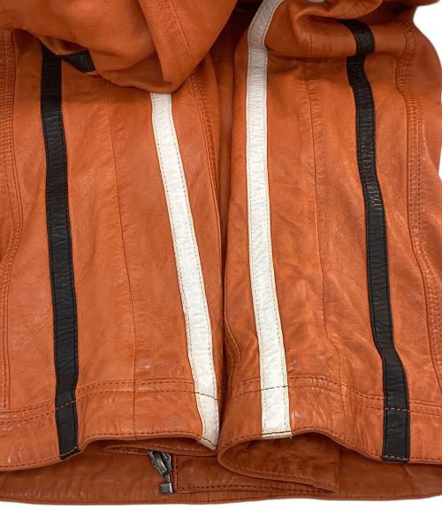 GULF（ガルフ）GULF (ガルフ) レーシングレザージャケット ブラウン サイズ:Lの古着・服飾アイテム