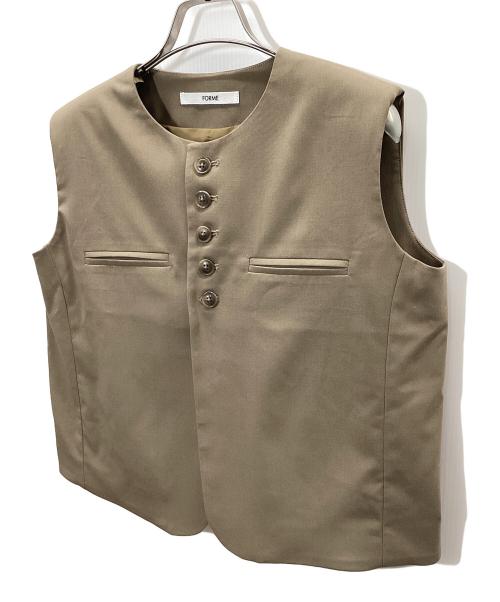 forme（フォルメ）FORME (フォルメ) FrontButtonVest(フロントボタンベスト) モカ サイズ:freeの古着・服飾アイテム