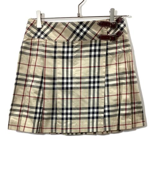 BURBERRY BLUE LABEL（バーバリーロンドンブルーレーベル）BURBERRY BLUE LABEL (バーバリーロンドンブルーレーベル) プリーツスカート ベージュ サイズ:36の古着・服飾アイテム
