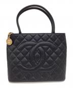 CHANELシャネル）の古着「マトラッセ　キャビアスキン　トートバッグ」｜ブラック