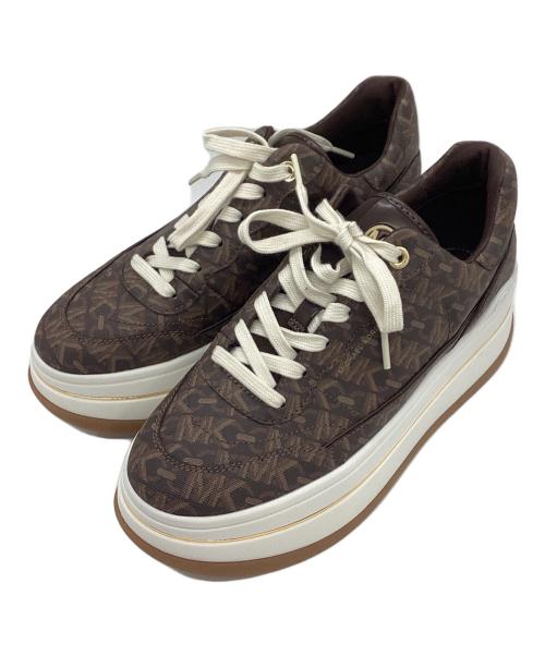 MICHAEL KORS（マイケル・コース）MICHAEL KORS (マイケルコース) HAYES エンパイア シグネチャーロゴ プラットフォーム スニーカー ブラウン サイズ:US8.5の古着・服飾アイテム
