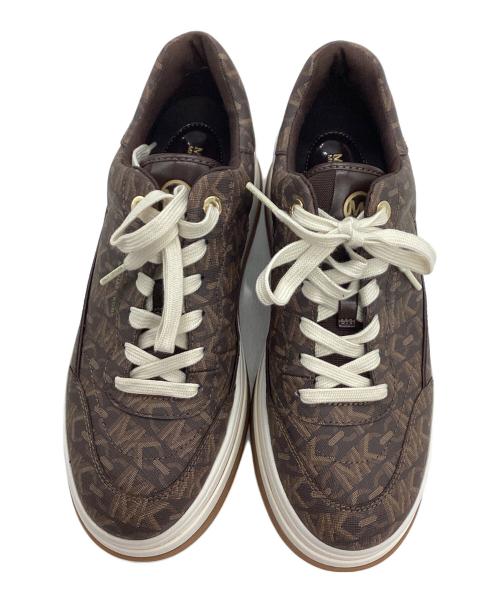 MICHAEL KORS（マイケル・コース）MICHAEL KORS (マイケルコース) HAYES エンパイア シグネチャーロゴ プラットフォーム スニーカー ブラウン サイズ:US8.5の古着・服飾アイテム