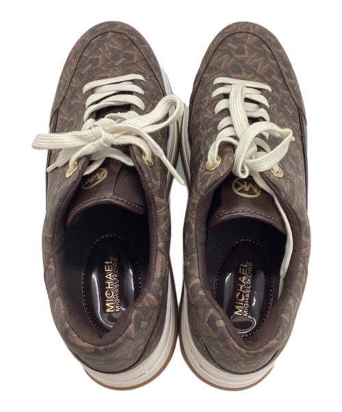 MICHAEL KORS（マイケル・コース）MICHAEL KORS (マイケルコース) HAYES エンパイア シグネチャーロゴ プラットフォーム スニーカー ブラウン サイズ:US8.5の古着・服飾アイテム