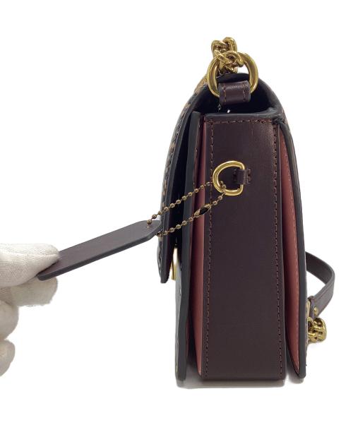 COACH（コーチ）COACH (コーチ) JENNIFER LOPEZ (ジェニファーロペス) ハットン ショルダー バッグ カラーブロック ウィズ スネークスキン ブラック×ピンクの古着・服飾アイテム