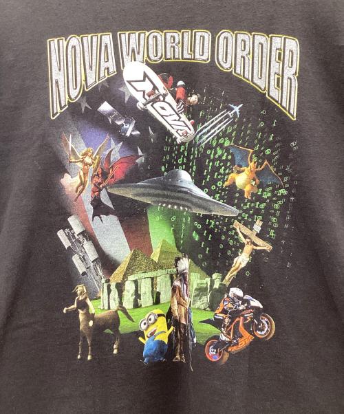 BAY SIDE（ベイ サイド）BAY SIDE (ベイ サイド) NOVA WORLD ORDER　半袖カットソー ブラック サイズ:XLの古着・服飾アイテム