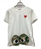 PLAY COMME des GARCONSプレイコムデギャルソン）の古着「迷彩ロゴTシャツ」｜ホワイト