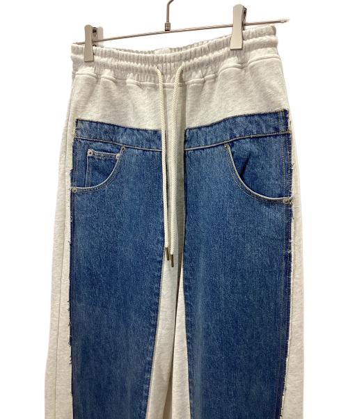 FIG&VIPER（フィグアンドヴァイパー）FIG&VIPER (フィグアンドヴァイパー) デニム×スウェットワイドPT インディゴ×グレー サイズ:free 未使用品の古着・服飾アイテム