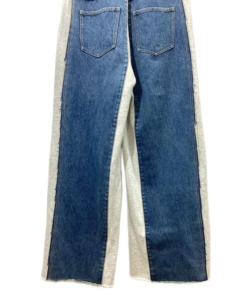 FIG&VIPER（フィグアンドヴァイパー）FIG&VIPER (フィグアンドヴァイパー) デニム×スウェットワイドPT インディゴ×グレー サイズ:free 未使用品の古着・服飾アイテム