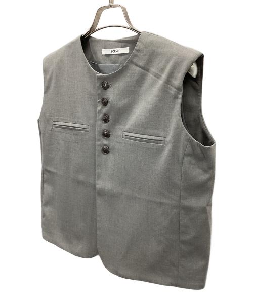 forme（フォルメ）forme (フォルメ) FrontButtonVest(フロントボタンベスト) ライトグレー サイズ:freeの古着・服飾アイテム