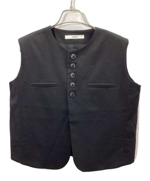 forme（フォルメ）FORME (フォルメ) frontbutonvest(フロントボタンベスト) ブラック サイズ:freeの古着・服飾アイテム