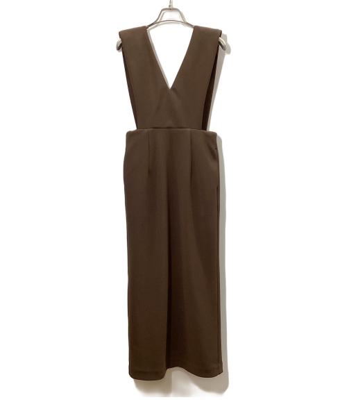 forme（フォルメ）forme (フォルメ) SHOULDER PADS DRESS(ショルダーパッズドレス) ブラウンの古着・服飾アイテム