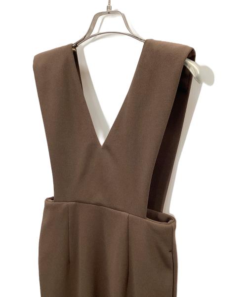 forme（フォルメ）forme (フォルメ) SHOULDER PADS DRESS(ショルダーパッズドレス) ブラウンの古着・服飾アイテム