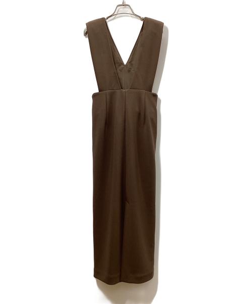 forme（フォルメ）forme (フォルメ) SHOULDER PADS DRESS(ショルダーパッズドレス) ブラウンの古着・服飾アイテム